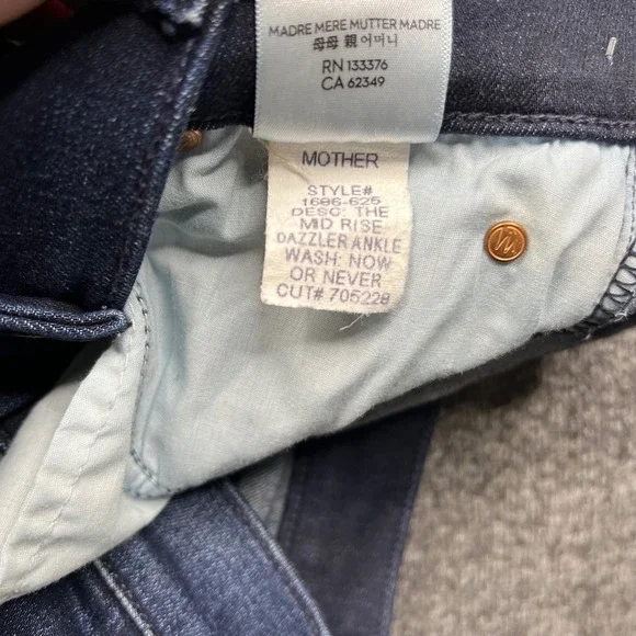 Mother Jeans Womens 25 Blue The Mid Rise Dazzler Ankle Now Or Never 1686-625 - Picture 8 of 16
